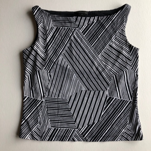 Boatneck Top W Built In Bra Graphic Stripe Stretch - Picture 2 of 3